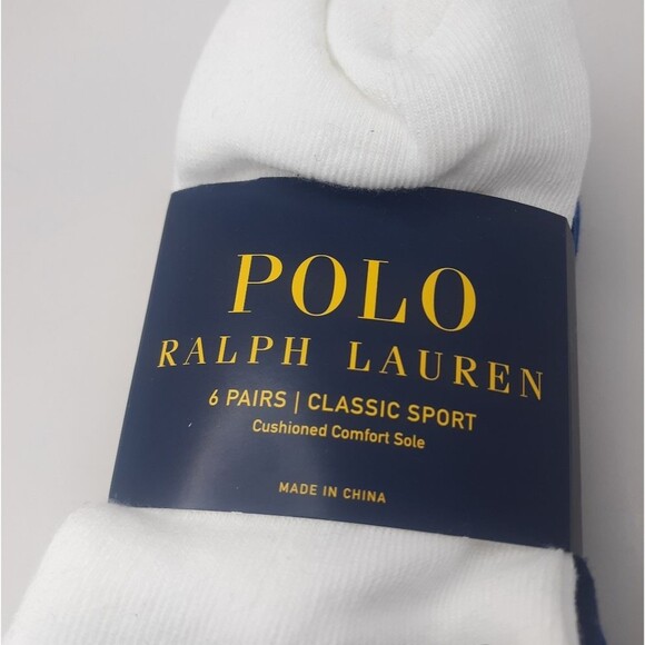 Polo Ralph Lauren Men's  Athletic 6-Pair Quarter Cut Socks  Multicolored - Picture 6 of 9
